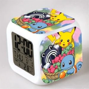 Réveil Pokémon Pikachu Carapuce et Tartard