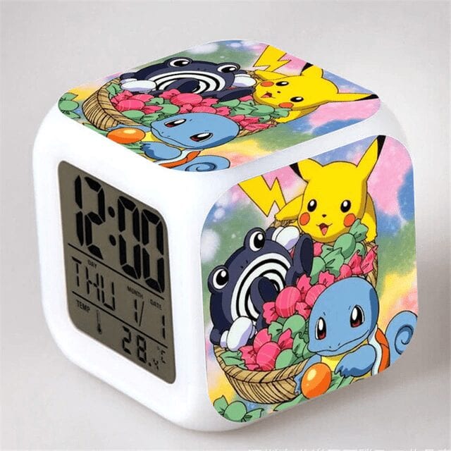 Réveil Pokémon Pikachu Carapuce et Tartard