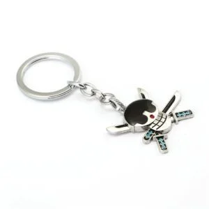 Porte Clé One Piece Symbole Pirate Zoro Argent