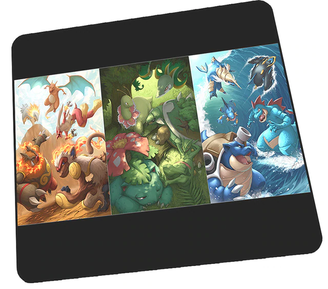 Tapis De Souris Pokémon Type Feu Plante Eau