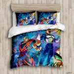 Housse De Couette Dragon Ball Super Goku et Vegeta SSJ Blue