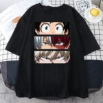 T-Shirt MHA Femme Shoto Izuku et Katsuki Noir