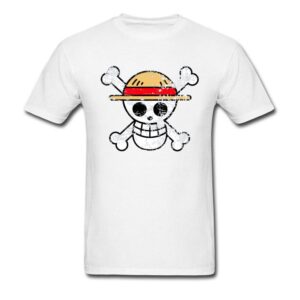 T-Shirt One Piece Logo Vintage Blanc