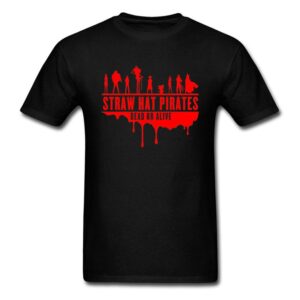T-Shirt One Piece Straw Hat Pirates Noir