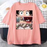 T-Shirt MHA Femme Shoto Izuku et Katsuki Rose