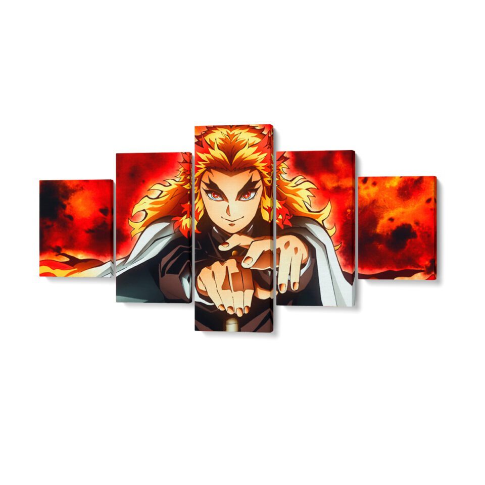 Tableau 5 Pièces Demon Slayer