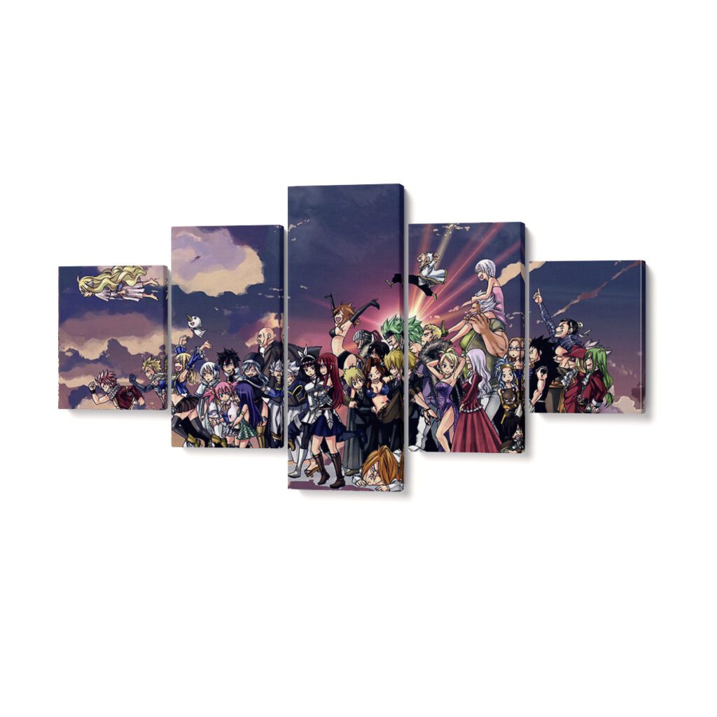 Tableau 5 Pièces Fairy Tail Cadre Toile main image 1