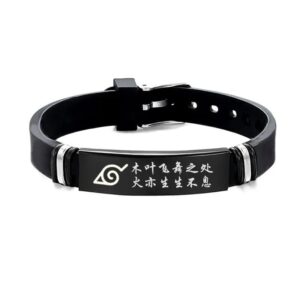 Bracelet Kanji Naruto Noir