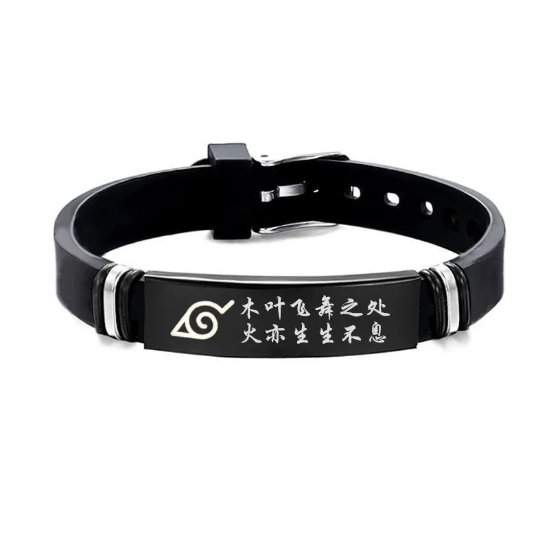 Bracelet Kanji Naruto Noir